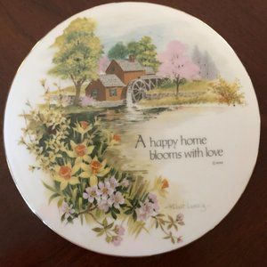 Three Pastoral Scene, by Robert LAESSIG Hand-painted Plaque/Hanging with Clips